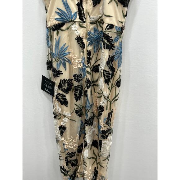 NWT Lulus Womens Show Stopper Cocktail Dress Floral Embroidered Beige Size XS - Picture 7 of 11